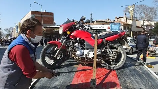 Havran'da tescilsiz motosikletlere geçit yok