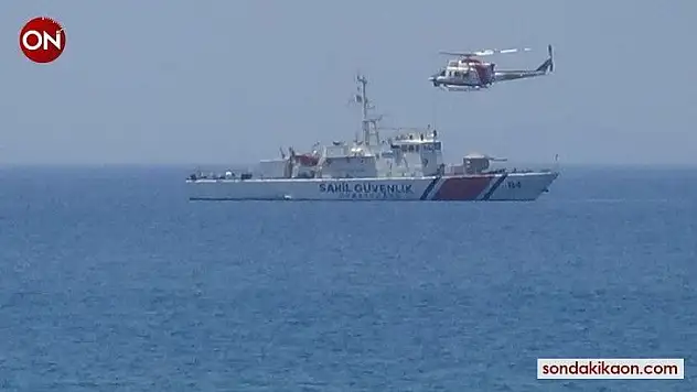 Kayıp şahıs denizde helikopter ile aranıyor