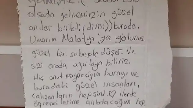 Memleketine dönen depremzededen duygulandıran not