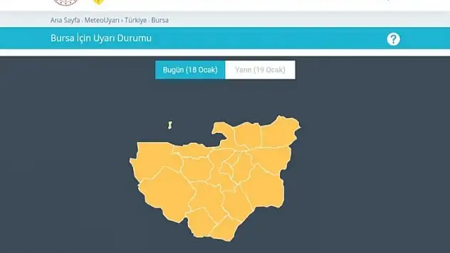 Meteorolojiden Bursa için turuncu uyarı