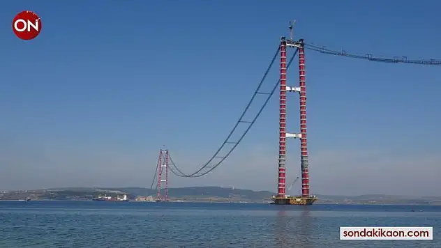 (Özel) 1915 Çanakkale Köprüsü'nde ana kabloların montajı tüm hızıyla devam ediyor