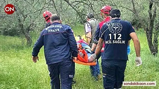 Tarlada ayağı kayan yaşlı kadın 20 metre yükseklikten dereye düştü