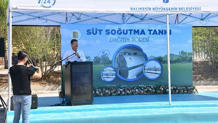 Balıkesir Büyükşehir'den üreticilere süt soğutma tankı desteği
