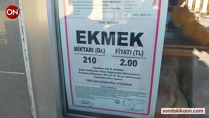 Balıkesir'de ekmek 2 lira oldu