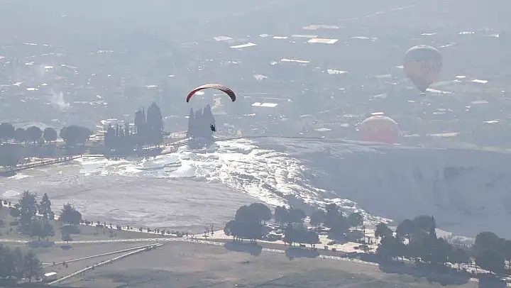 Beyaz cennet Pamukkale'yi gökyüzünden izleten turlar ilgi görüyor