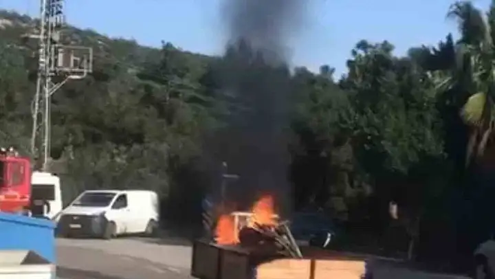 Bodrum'da motosiklet alev topuna döndü