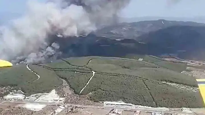 Bodrum yangınına 7 helikopter 3 uçak müdahale ediyor