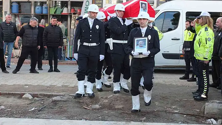 Burhaniye' de hayatını kaybeden emekli polis için tören düzenlendi