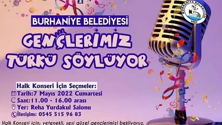 Burhaniye'de 'Gençlerimiz Türkü Söylüyor' konseri