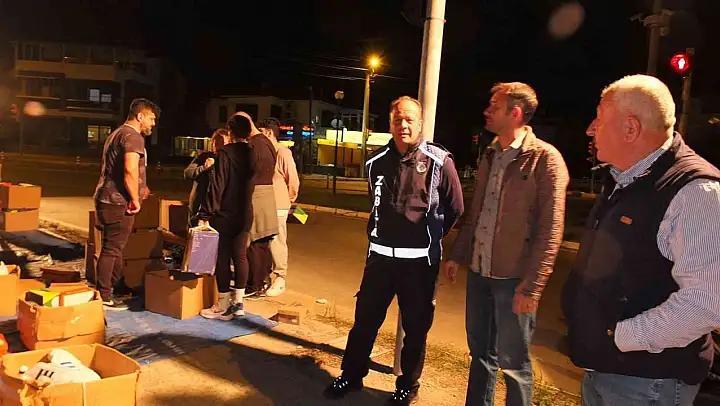 Burhaniye'de izinsiz pazarlamacıya zabıta engeli