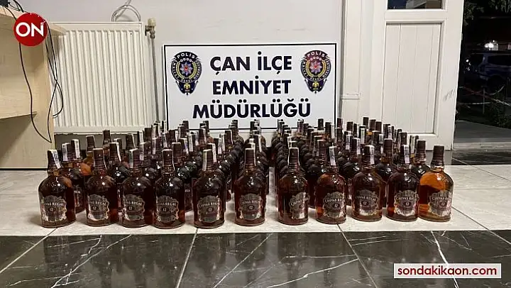 Çan'da kaçak içki operasyonu