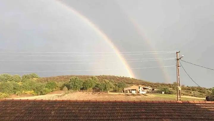 Çanakkale'de çifte gökkuşağı heyecanı