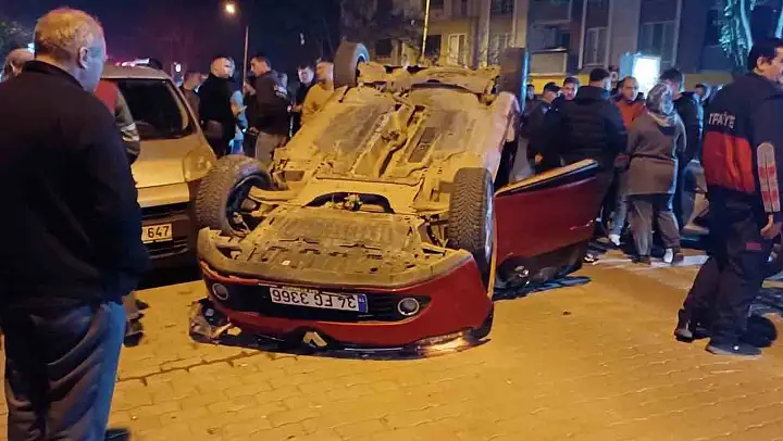 Çanakkale'de takla atan otomobilin sürücüsü yaralandı