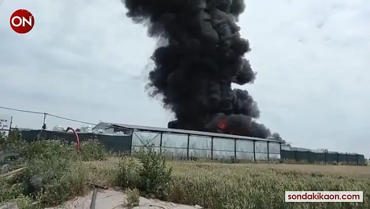 Geri dönüşüm fabrikasında korkutan yangın