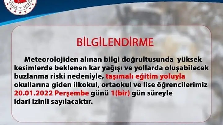 İnegöl'de eğitime kar engeli