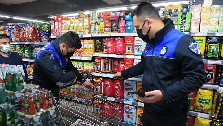 Marketteki etiketler denetlendi