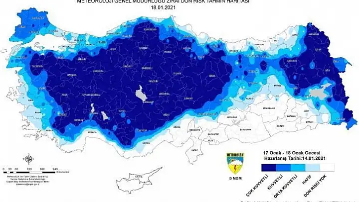 Meteorolojiden Bursa için ziraî don uyarısı