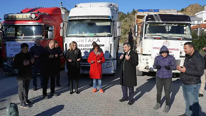 Ortaca'dan deprem bölgesine 7'inci TIR gönderildi