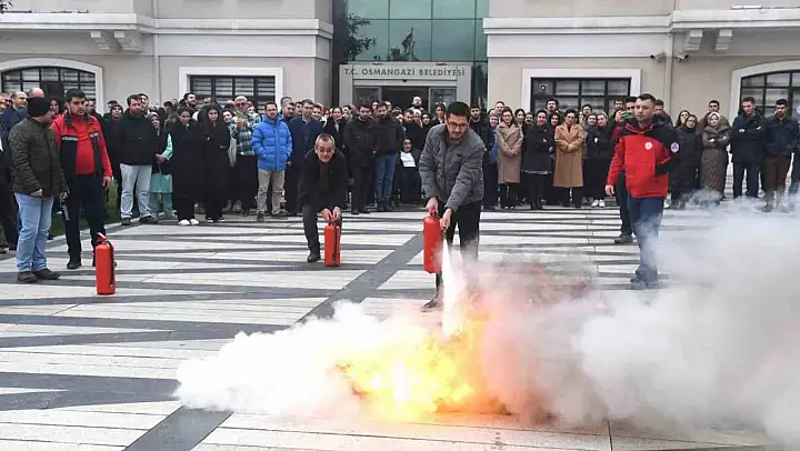 Osmangazi'de başarılı deprem ve yangın tatbikatı