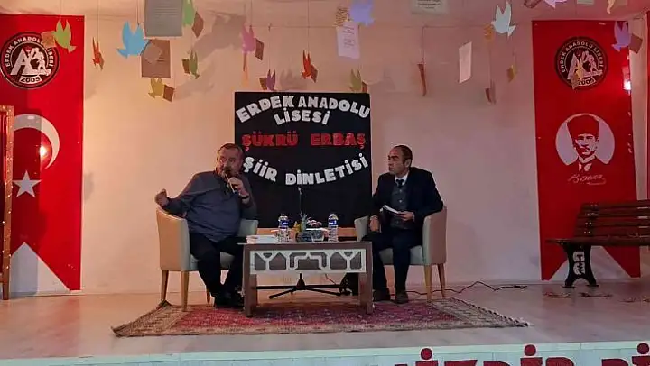 Şair ve yazar Erbaş, Erdek Anadolu Lisesi'nde
