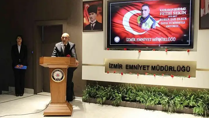 Şehit Fethi Sekin, İzmir İl Emniyet Müdürlüğünde anıldı