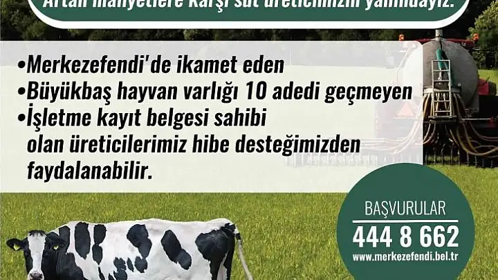 Süt üreticilerine 200 ton yem desteği