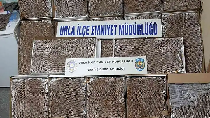 Urla'da binlerce paket kaçak sigara ele geçirildi