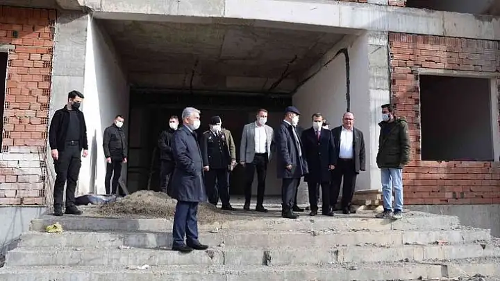 Vali Aktaş Çan Hükümet Konağı binası inşaatını inceledi
