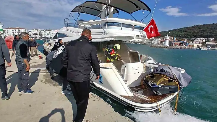Ayvalık'ta tekne yangını erken müdahaleyle söndürüldü