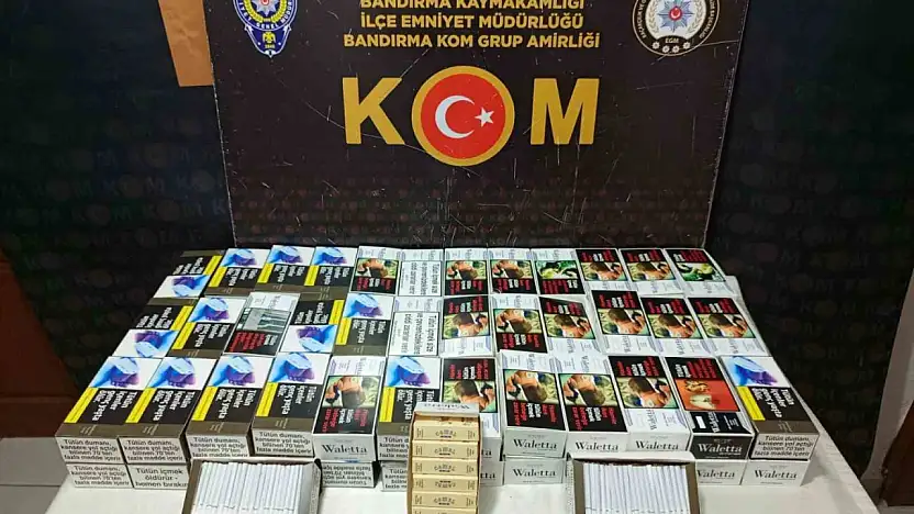 Bandırma'da kaçak makaron operasyonu