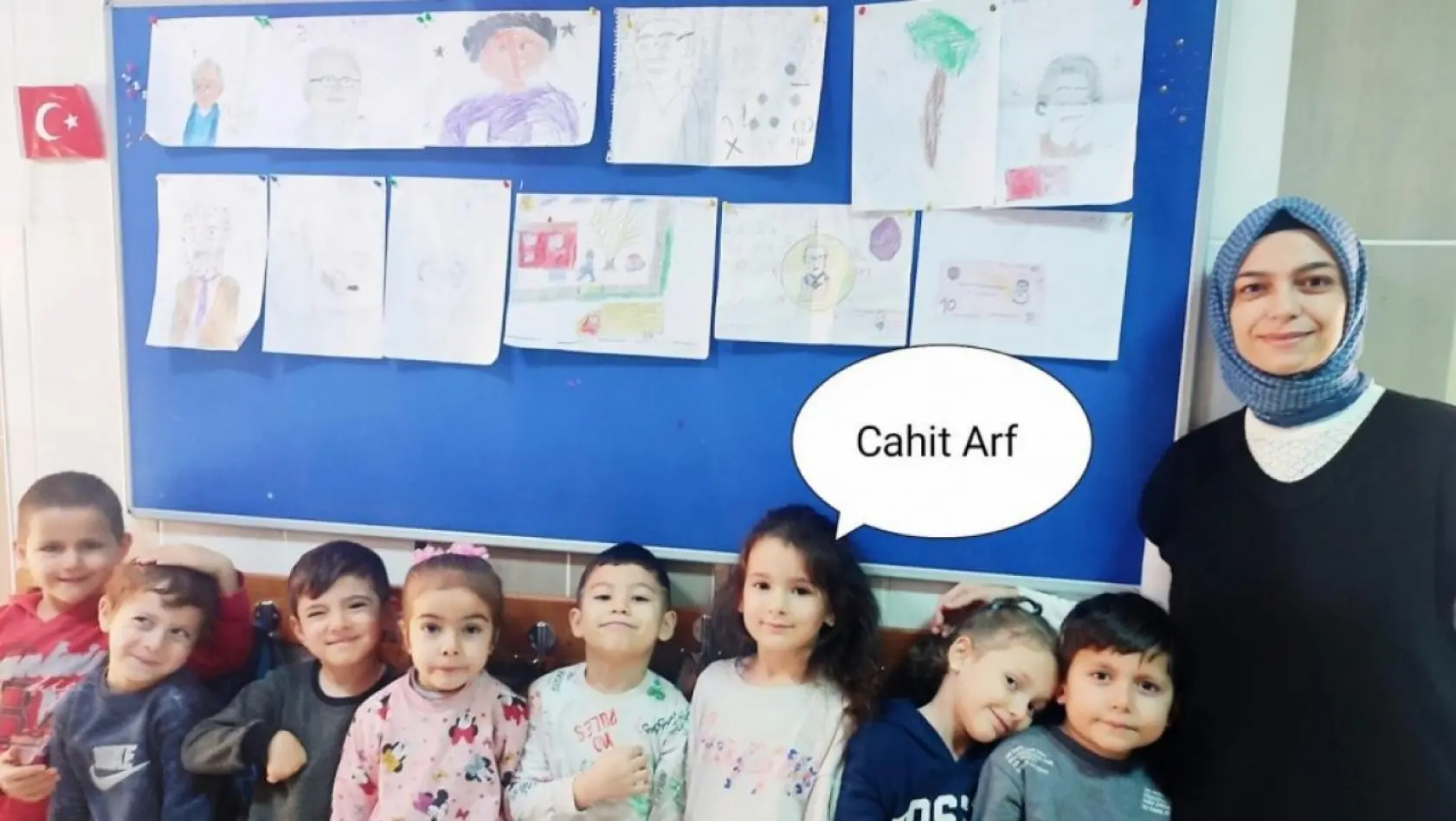 Ana sınıfında matematikçi Cahit Arf'ın resmini çizme yarışması