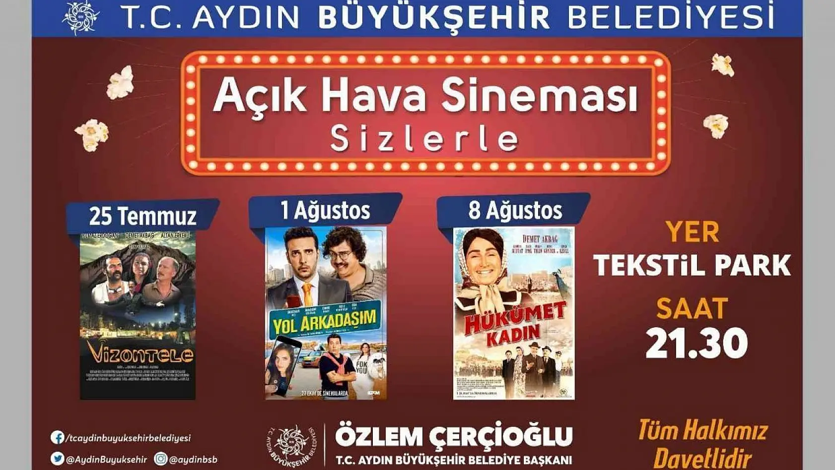 Aydın Tekstil Park'ta sinema geceleri devam ediyor