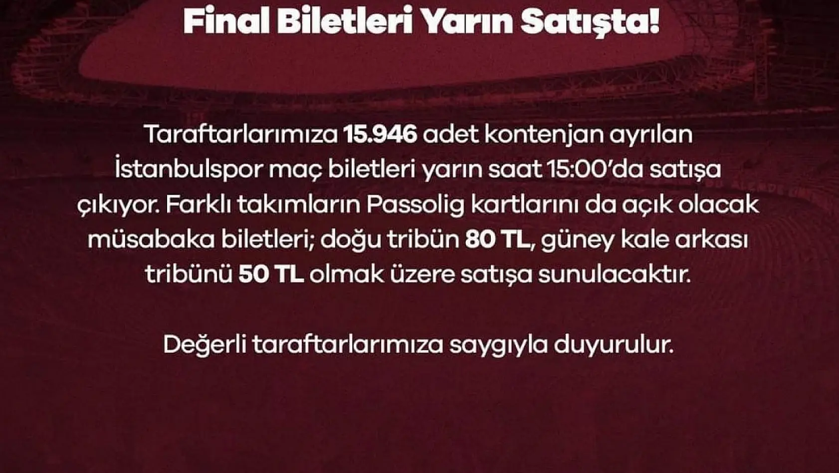 Bandırmaspor - İstanbulspor biletleri satışa sunuluyor