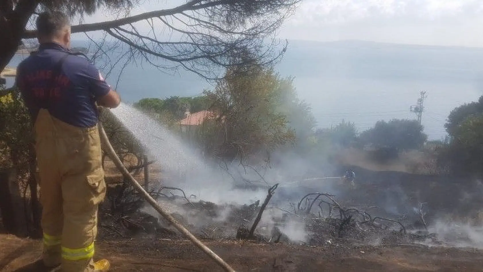 Erdek'te arazi yangını