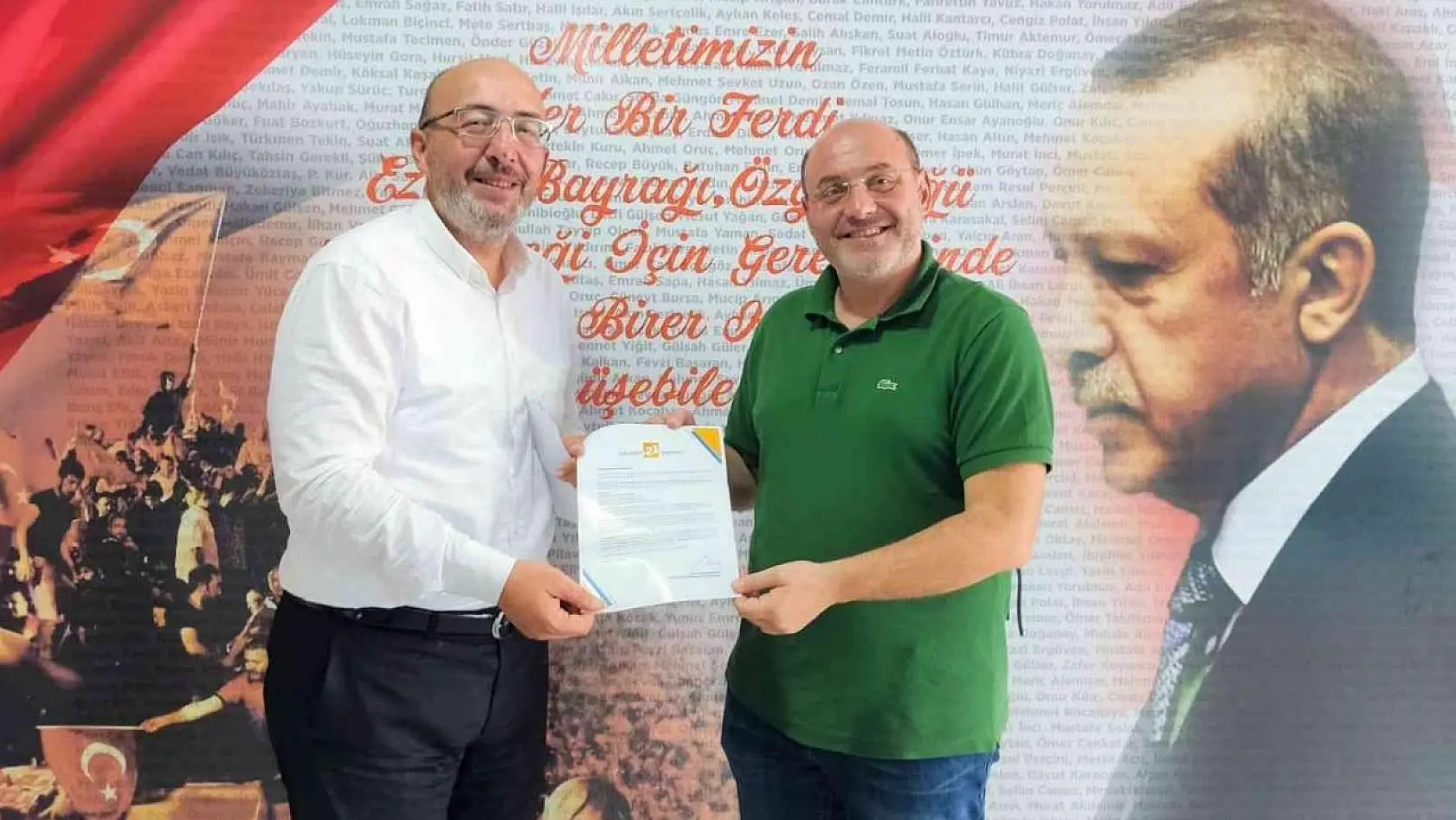 Erdoğan'ın Ali Çetinbaş'a gönderdiği mektubu Başkan Önsay takdim etti