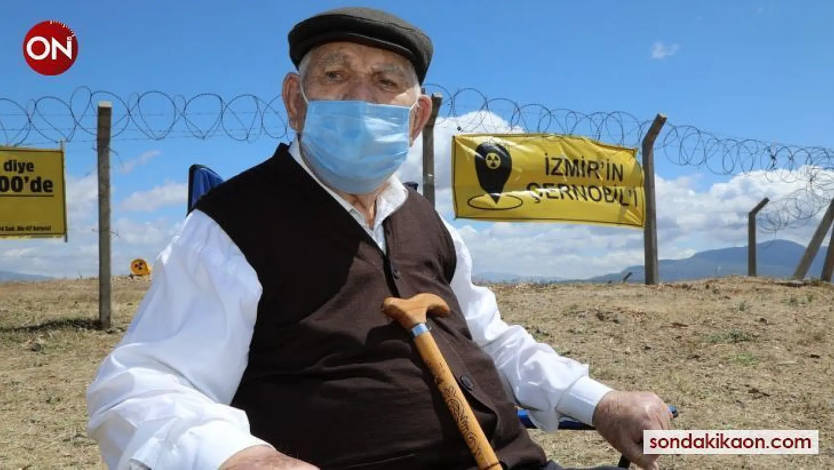 İzmir'in Çernobiline karşı 93'lük Mehmet Dede eylemde