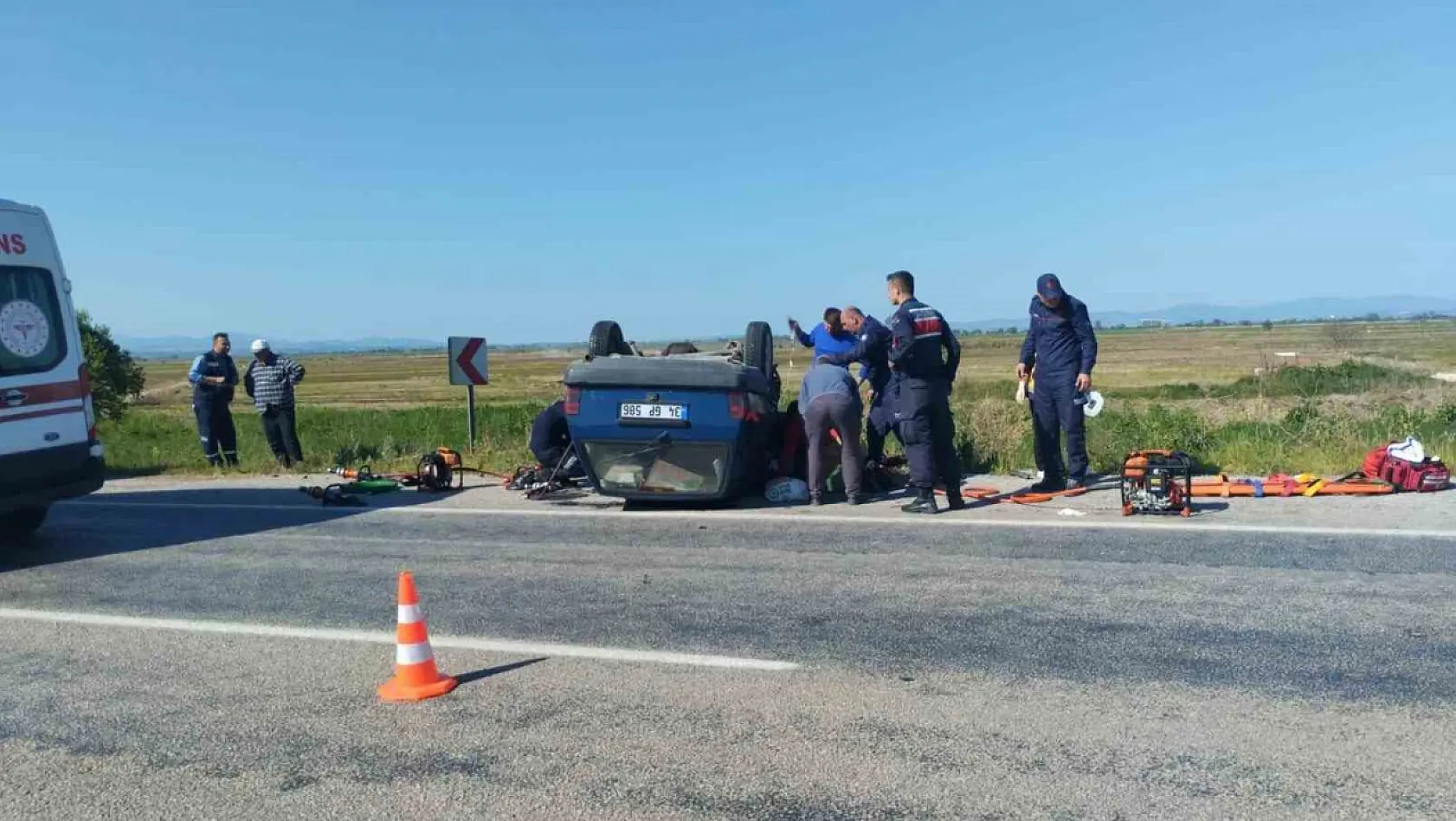 Manyas'ta yaralamalı trafik kazası