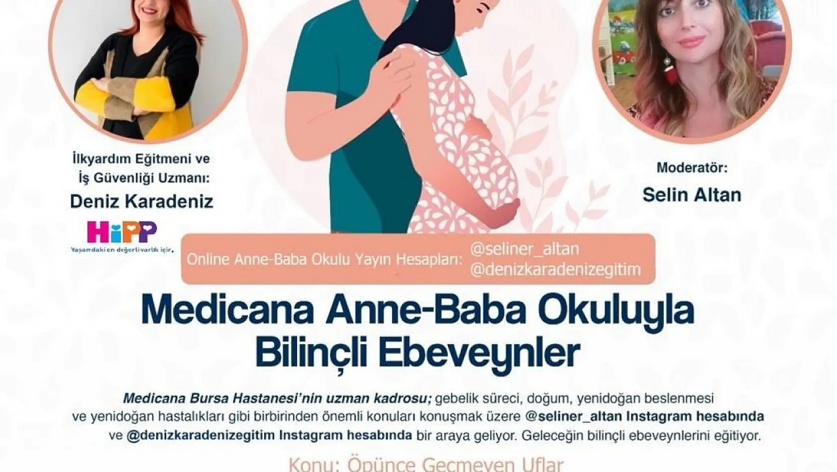 Online gebe okulunun konuğu ilkyardım eğitmeni Deniz Karadeniz