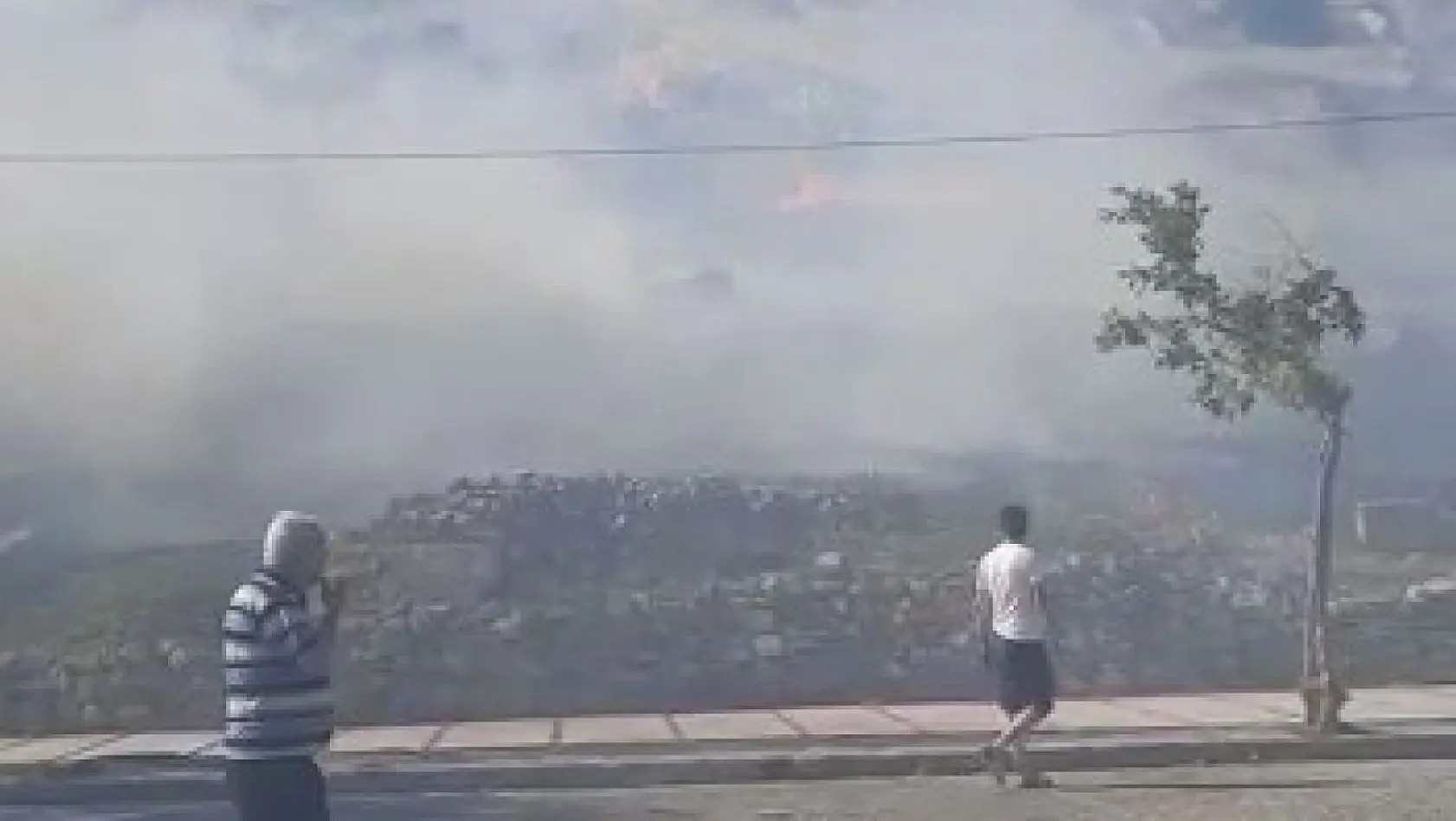 Pamukkale'de örtü yangını paniğe neden oldu