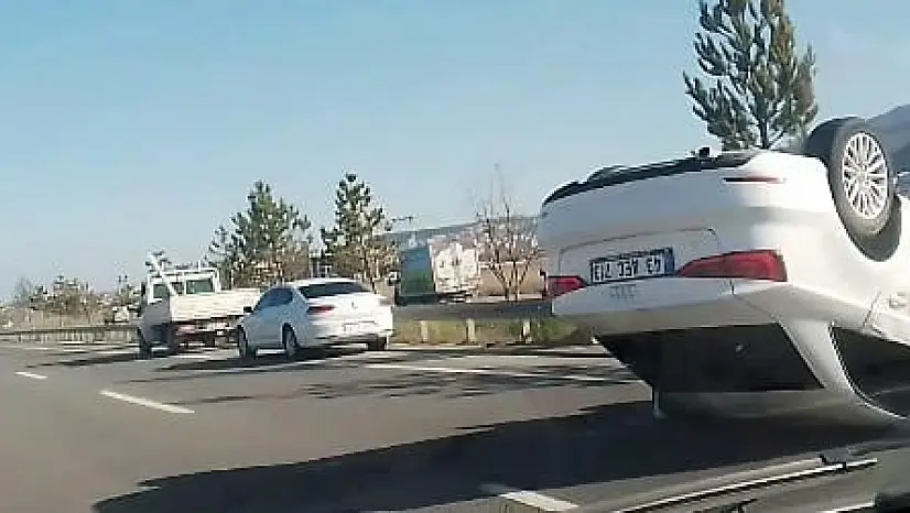 Otomobil takla atarak ters döndü: 2 yaralı