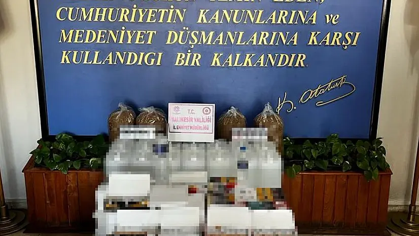 Susurluk'ta kaçak içki ve sigara operasyonu